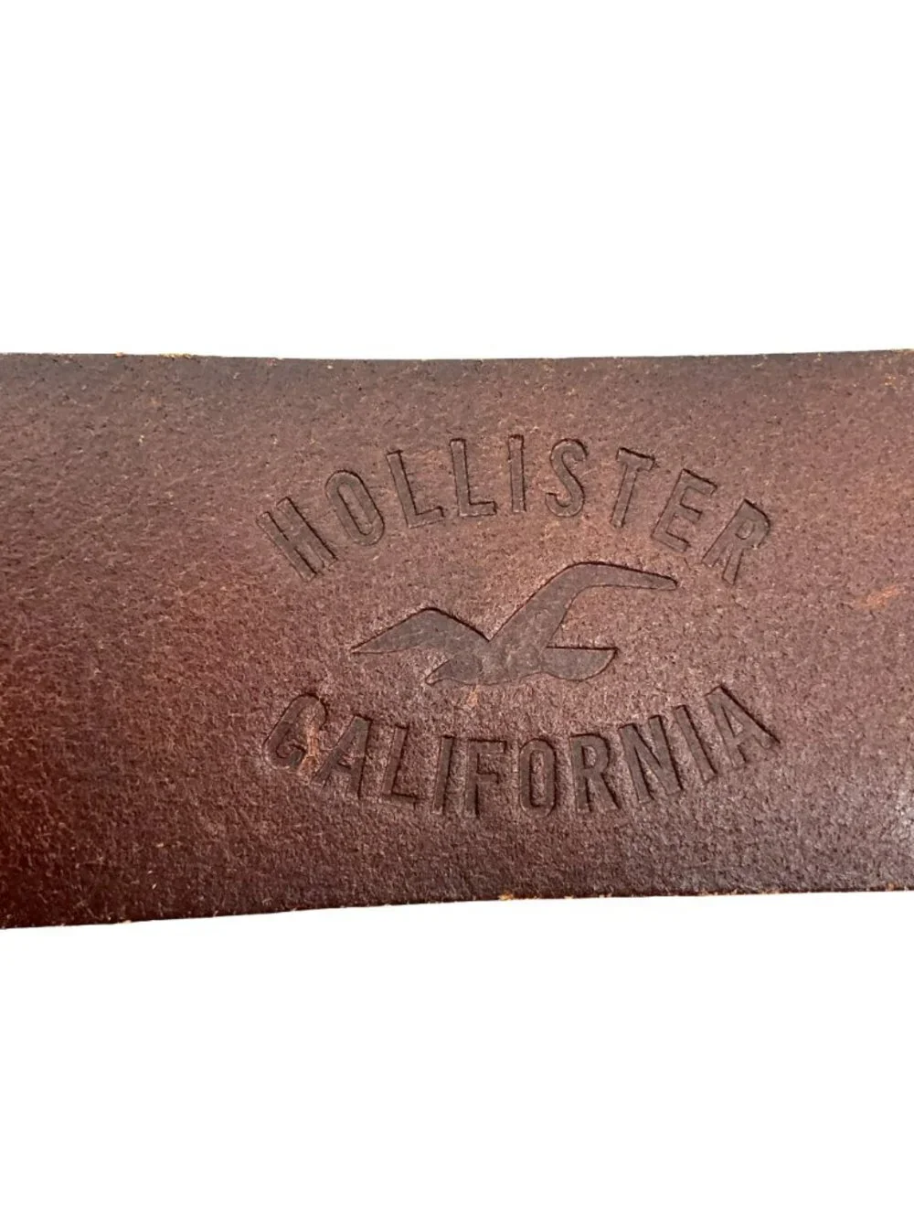 Hollister Wide Genuine Leather Roller Buckle Belt Mens 28 Brown